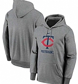 Men's Minnesota Twins Nike Gray 2020 Postseason Collection Pullover Hoodie,baseball caps,new era cap wholesale,wholesale hats